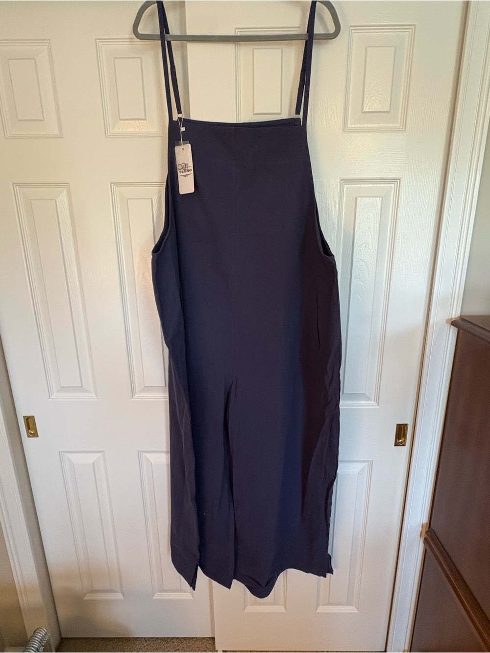 4XL Dark Navy Overalls with Thin Adjustable Straps